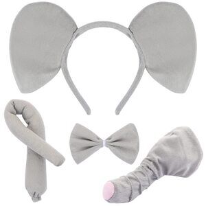 5495 Elephant Costume Set - Ears Headband, Tail, Nose, Bowtie